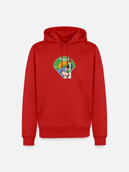 Fokus-Auge auf den Ball Baseball - Männer Premium Bio Hoodie - Rot