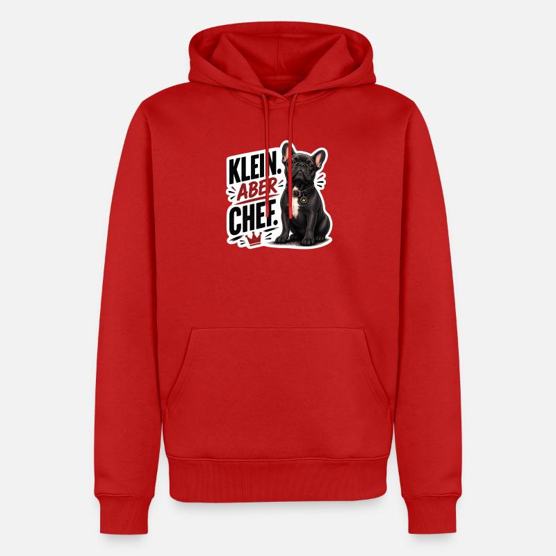 Frenchie – Klein aber Chef Bully - Männer Premium Bio Hoodie - Rot