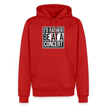 Je préférerais être à un concert Lustig Musik Konzert - Sweat à capuche Premium bio Homme - rouge - Devant - Nico (187cm)