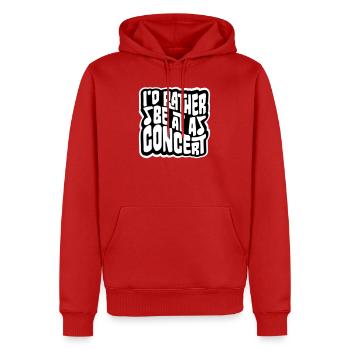 Je préférerais être à un concert Lustig Musik Konzert - Sweat à capuche Premium bio Homme - rouge - Devant - Nico (187cm)