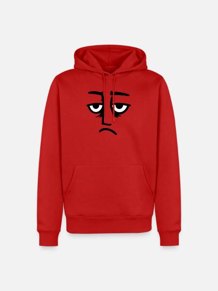 Grumpy sad disappointed face funny - Men’s Premium Organic Hoodie - red