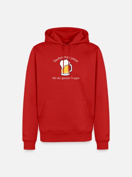 Man Yes Meme Saufen - Männer Premium Bio Hoodie - Rot
