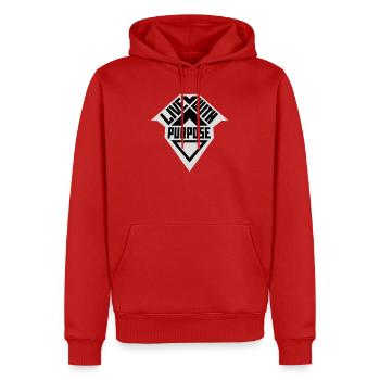 Live With Purpose Motivation Sinn Mindset Spruch - Männer Premium Bio Hoodie - Rot - Vorne - Nico (187cm)