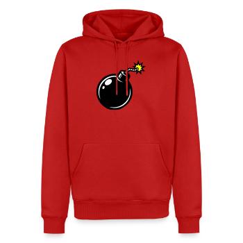 Bomb Comic - Sweat à capuche Premium bio Homme - rouge - Devant - Nico (187cm)