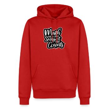 Les mathématiques La seule matière qui compte Nerd Mathe Logo - Sweat à capuche Premium bio Homme - rouge - Devant - Nico (187cm)