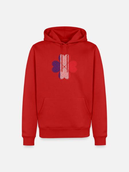 Dreifarbige Flaggenspiralen - Männer Premium Bio Hoodie - Rot
