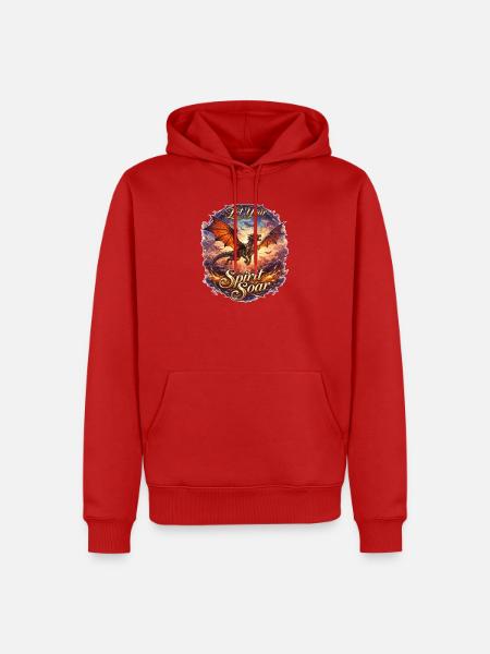Let Your Spirit Soar – Drachenflug - Männer Premium Bio Hoodie - Rot