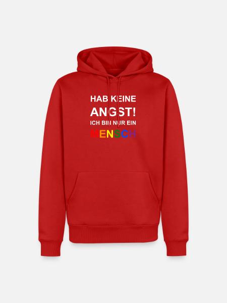 Nur ein Mensch - Männer Premium Bio Hoodie - Rot
