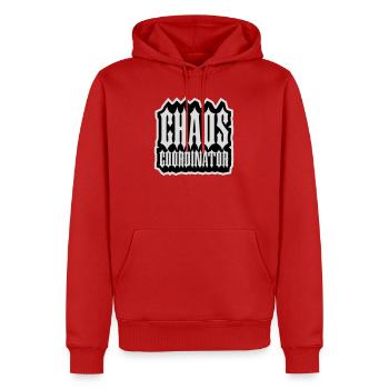 Chaos Coordinator Funny Title Parents Teacher Logo - Men’s Premium Organic Hoodie - red - Front - Nico (187cm)