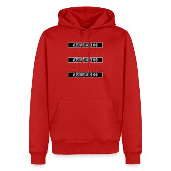 Travailler dur et être gentil Diligence inspirante Logo de la gentillesse - Sweat à capuche Premium bio Homme - rouge - Devant - Nico (187cm)