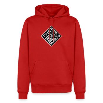 Die Welt Braucht Deine Stimme Inspirierend Zitat - Männer Premium Bio Hoodie - Rot - Vorne - Nico (187cm)