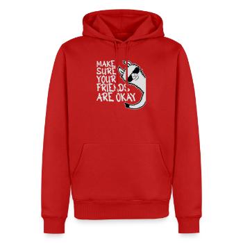 Make Sure Your Friends Are Okay Lama Sonnenbrille - Männer Premium Bio Hoodie - Rot - Vorne - Nico (187cm)