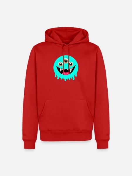 Dreiaugiges schmelzendes Monster - Männer Premium Bio Hoodie - Rot