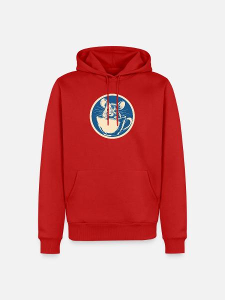 Maus in der Teetasse - Männer Premium Bio Hoodie - Rot