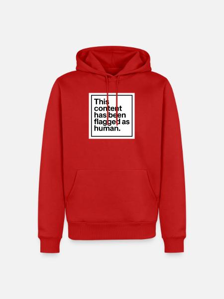 human - Männer Premium Bio Hoodie - Rot