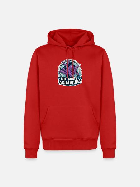 Oktopus – Keine Aquarien mehr - Männer Premium Bio Hoodie - Rot