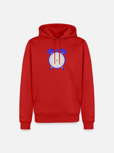 Wecker - Männer Premium Bio Hoodie - Rot