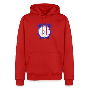 Wecker - Männer Premium Bio Hoodie - Rot - Vorne - Nico (187cm)