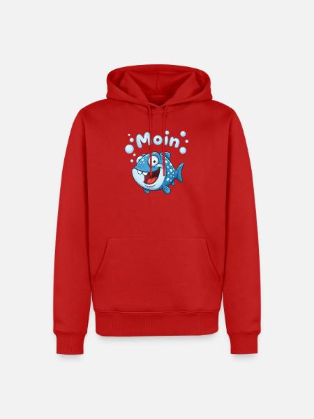Mondfisch Abenteuer - Männer Premium Bio Hoodie - Rot