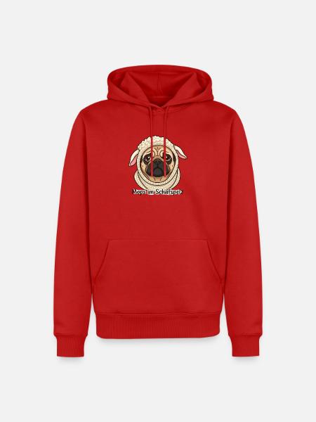 Mops im Schafspelz - Männer Premium Bio Hoodie - Rot