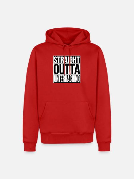 Straight Outta Unterhaching - Männer Premium Bio Hoodie - Rot