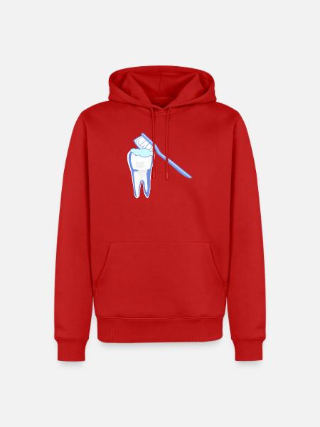 Zahnputz Helden Design - Männer Premium Bio Hoodie - Rot
