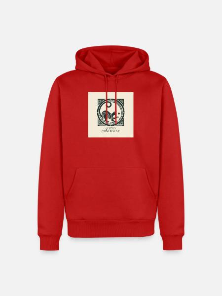 Quietly Confident – Elegante Katze - Männer Premium Bio Hoodie - Rot
