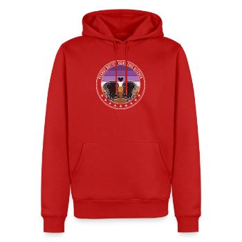 Erdnussbutter Marmelade - Spread Thick Pressed Tog - Männer Premium Bio Hoodie - Rot - Vorne - Nico (187cm)