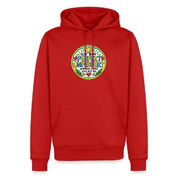 Perfekt-unperfekt - Männer Premium Bio Hoodie - Rot - Vorne - Nico (187cm)