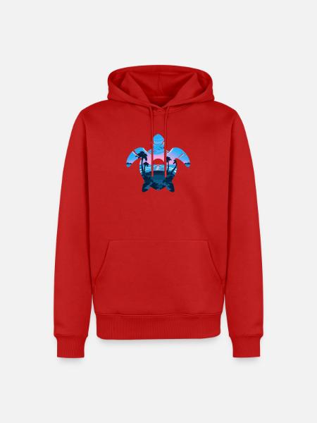 Tropische Schildkröte - Männer Premium Bio Hoodie - Rot