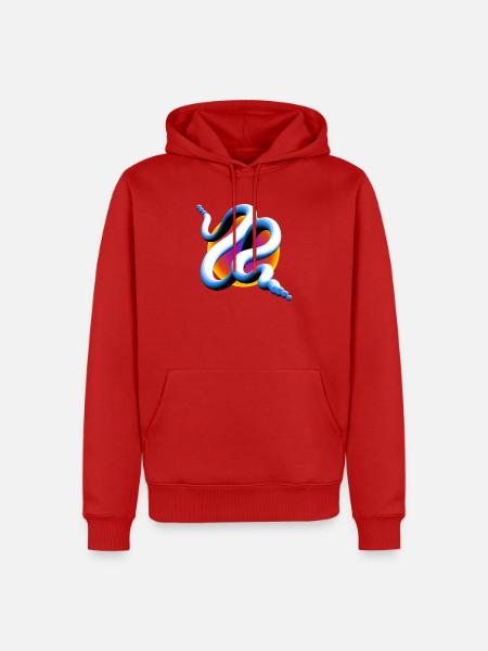 Abstrakte 3D Welle - Fluid Art - Männer Premium Bio Hoodie - Rot