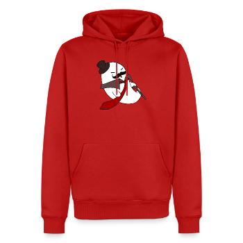 Gentleman Ghost Noir in roter Krawatte - Männer Premium Bio Hoodie - Rot - Vorne - Nico (187cm)