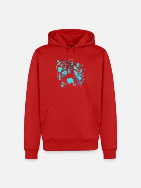 Cartoon B-Girl - Männer Premium Bio Hoodie - Rot