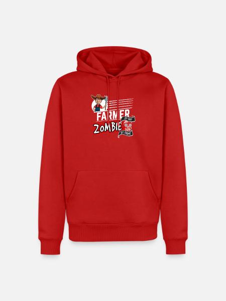 Farmer by day Zombie by night - Bauer - Männer Premium Bio Hoodie - Rot