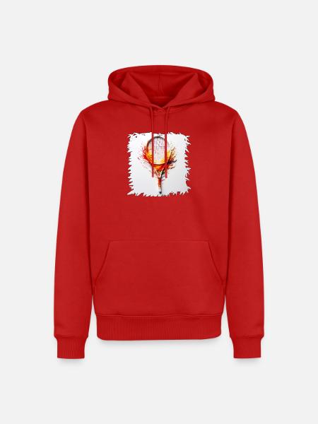 Farbexplosion Tennisracket Kunst - Männer Premium Bio Hoodie - Rot