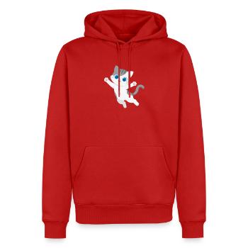 Verspieltes Kawaii-Kätzchenspringen - Männer Premium Bio Hoodie - Rot - Vorne - Nico (187cm)
