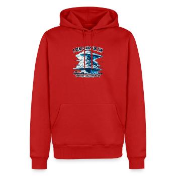 Cloud Watching – Ich lese Clouds zum Spaß - Männer Premium Bio Hoodie - Rot - Vorne - Nico (187cm)