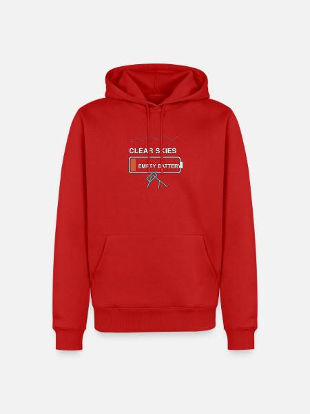 Astronomie — klarer Himmel, leere Batterie - Männer Premium Bio Hoodie - Rot