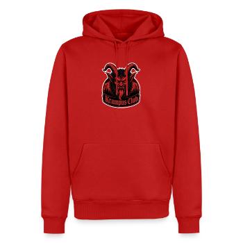Krampus Club Alpen Folklore Holzschnitt Horror Shi - Männer Premium Bio Hoodie - Rot - Vorne - Nico (187cm)