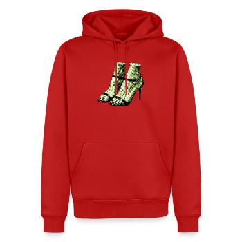 UMWERFEND WUNDERSCHÖN - Männer Premium Bio Hoodie - Rot - Vorne - Nico (187cm)