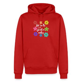 Fat Rolls, keine Geschlechterrollen (weiß) - Männer Premium Bio Hoodie - Rot - Vorne - Nico (187cm)