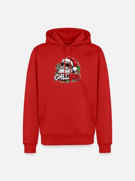 Chill Bro Entspannter Weihnachtsmann Mit - Männer Premium Bio Hoodie - Rot
