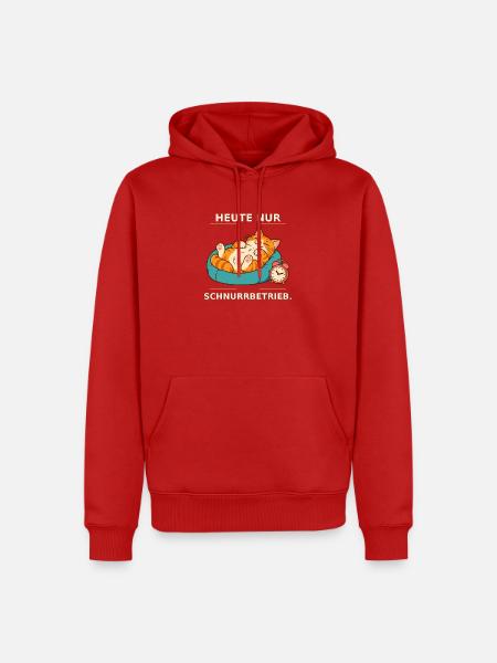 Heute Nur Schnurrbetrieb Katze - Männer Premium Bio Hoodie - Rot