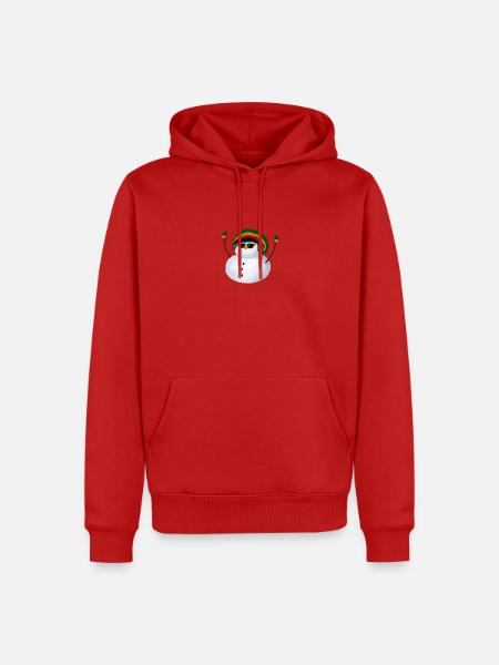 Rasta Schneemann - Mit Sonnenbrille - Männer Premium Bio Hoodie - Rot