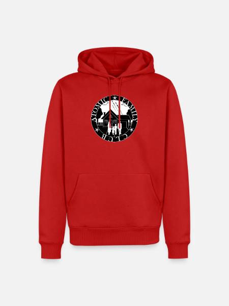 Familie im Kosmischen Haus - Männer Premium Bio Hoodie - Rot