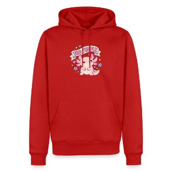 Too Peoply Cute Dragon Sticker - Männer Premium Bio Hoodie - Rot - Vorne - Nico (187cm)