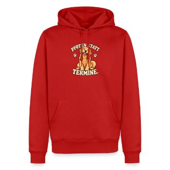 Pfoten statt Termine - Golden Retriever - Männer Premium Bio Hoodie - Rot - Vorne - Nico (187cm)