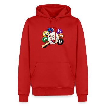 Lustige Billard Motive - Sports-Bar Bilder - Männer Premium Bio Hoodie - Rot - Vorne - Nico (187cm)