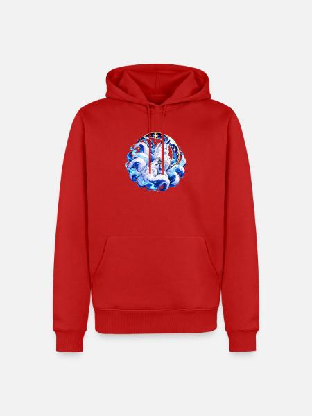 Lunar Spirit Fox - Männer Premium Bio Hoodie - Rot