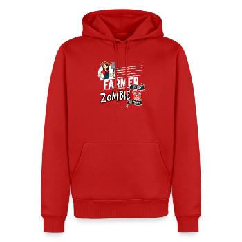 Farmer by day Zombie by night - Bäuerin - Männer Premium Bio Hoodie - Rot - Vorne - Nico (187cm)